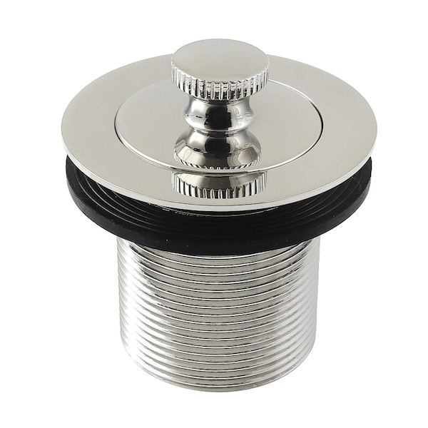 112 Lift and Turn Tub Drain with 134 Body Thread, Polished Nickel